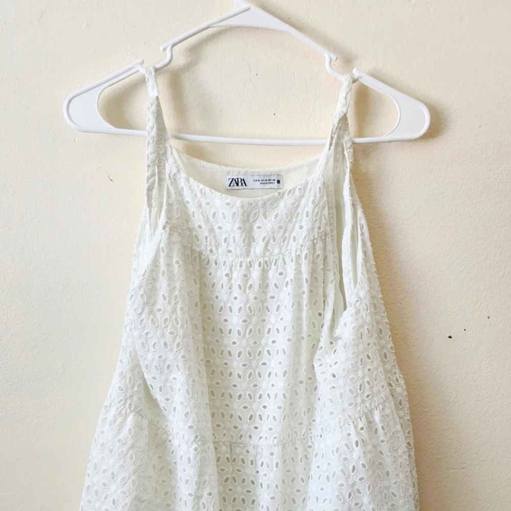 Zara eyelet white dress